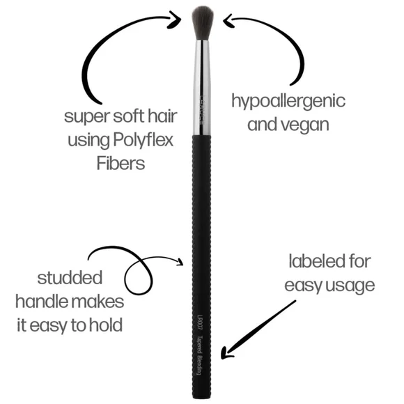 BUNDLE LARUCE Tapered Blending Brush LR007 + Ipsy Bag w/ Starfish Zipper Charm - Picture 4 of 6